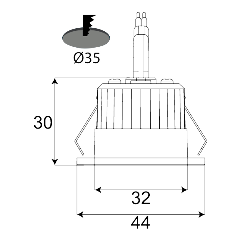 3CCT LED ضوء سفلي صغير 3W
